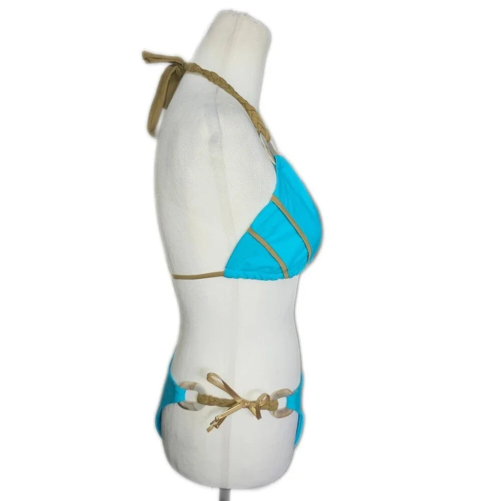 Braided Ring Turquoise Bikini Set - Women Swim